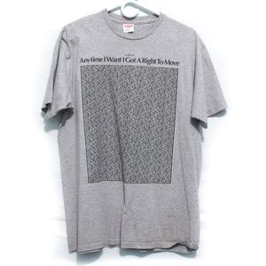 Supreme Mens Right to Move Logo T Shirt Grey Large